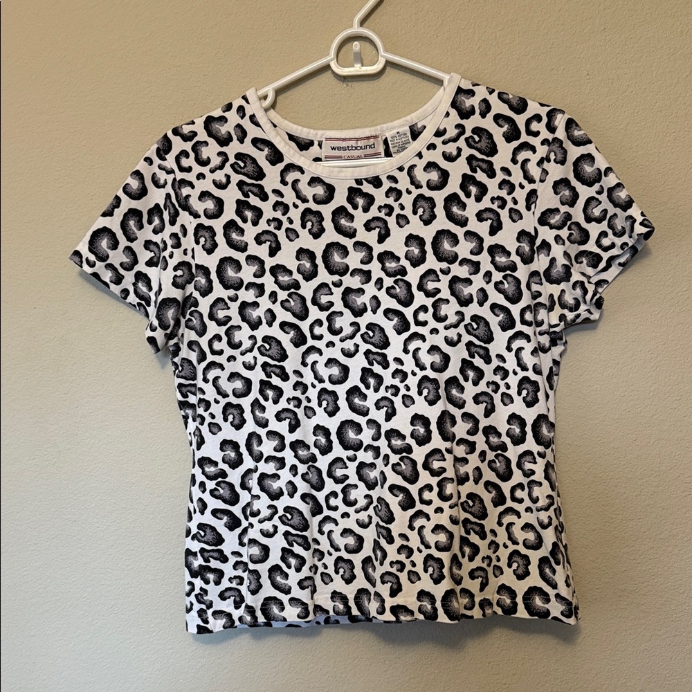 Westbound 100%Cotton Black and White Animal Print Tee